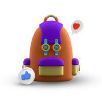 escola de bolsa de ilustração de conceito criativo de renderização 3D png