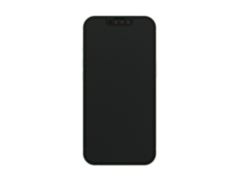3D minimale Smartphone-Vorlage für den leeren Bildschirm der Vorderansicht. Vertikales brandneues Handy-Mock-up. 3D-Darstellung. png