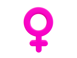 3d symboles de sexe féminin minimaux. Illustration 3D. png