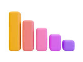 Modelo de gráfico de barras em branco 3D. gráfico de barras simulado. ilustração 3D. png