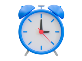 3d minimal blue metal alarm clock. 3d illustration. png