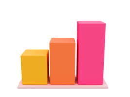 3d minimal bar graph. data analysis concept 3d illustration. png