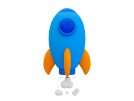 3d minimal rocket launching. business start-up concept. 3d rendering illustration. png