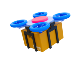 3d minimaal levering drone. dar met een Product. 3d illustratie. png