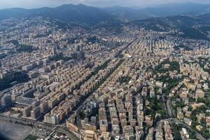 Genoa town aerial view photo