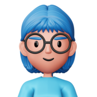süße Cartoon-Frau, glückliche Menschen, 3D-Rendering png