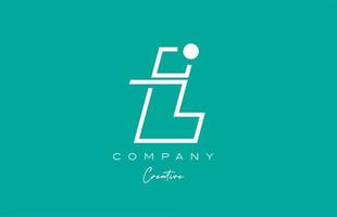 green L alphabet letter logo icon design with pastel background. Creative template for business and company vector