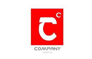 red C alphabet letter logo icon design with japanese style lettering. Creative template for business and company vector