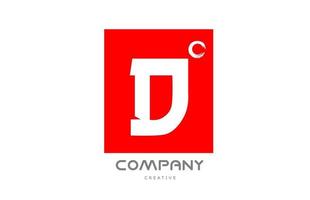 diseño de icono de logotipo de letra del alfabeto rojo d con letras de estilo japonés. plantilla creativa para negocios y empresas. vector