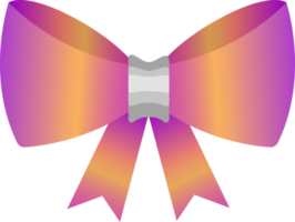 Colored bow. Decorative design element. PNG with transparent background.