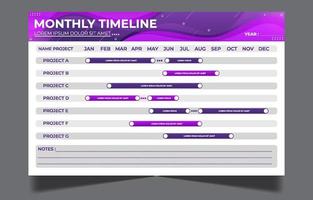 Monthly Timeline Template vector