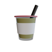 copo de bebida renderização em 3d png