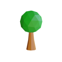 renderizado 3d de baja poli de árbol png