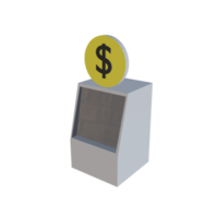 Geldautomaat machine 3d png