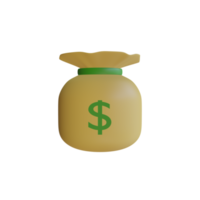 saco de dinero renderizado 3d png