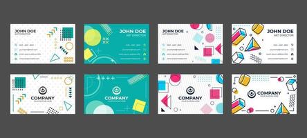 Business Card in Memphis Style Template Design vector