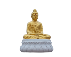 bouddha doré isolé sur fond transparent - format png. png