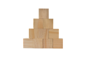 wooden geometric cube isolated png