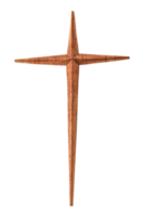 Wooden christian cross isolated png