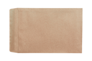 Brown envelope isolated on transparent background PNG file.