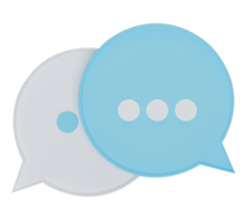 3D Chat speech bubble icons Isolated on transparent background PNG file format.