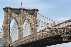 puente de brooklyn en un día soleado foto