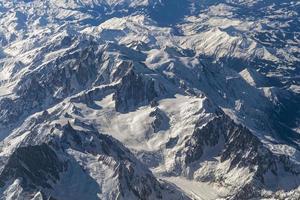 alps with snow aerial view panorama photo