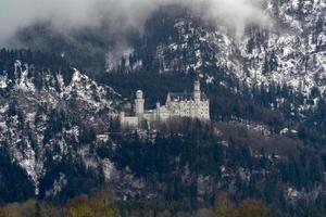 neuschwanstein castle in winter photo