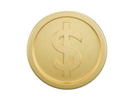 Gold coin 3D render png