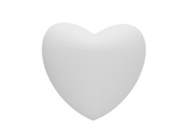 renderização 3d de coração branco png