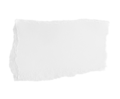 White ripped piece of paper isolated on transparent background PNG file