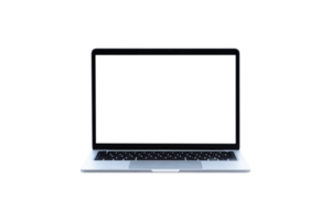 laptop computer met blanco transparant scherm en achtergrond- PNG formaat.