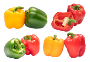 Set of Bell pepper isolated on transparent background PNG file