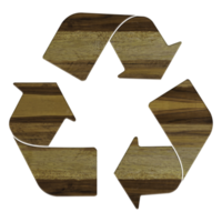 symbole de recyclage du bois isolé sur fond transparent - format png