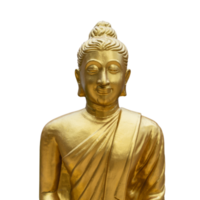 Buda dorado aislado en formato png de fondo transparente.