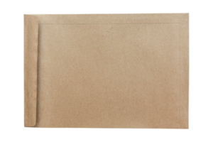 Brown envelope isolated on transparent background PNG file.