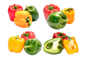 Set of Bell pepper isolated on transparent background PNG file