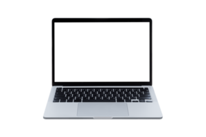 computador portátil com tela transparente em branco e formato png de plano de fundo.
