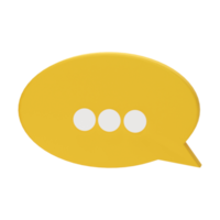 Iconos de burbujas de voz de chat 3d aislados en formato de archivo png de fondo transparente.