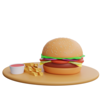 ilustração 3D de comida latino-americana, fast food png