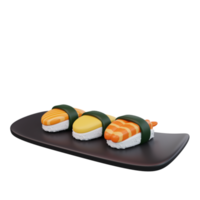 Illustration 3D de sushis asiatiques png