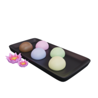 3d illustration of asian food Mochi,japanese food png