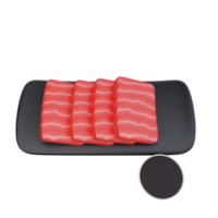 3d illustration of asian food sashimi, japanese food png