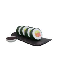 3d illustration av asiatisk mat sushi png