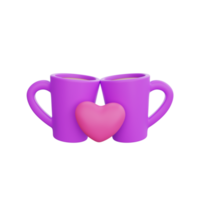 icône de coeur en verre de rendu 3d saint valentin png