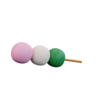 3d illustration av asiatisk mat dango, japanska mat png