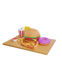 ilustração 3D de comida latino-americana, fast food png
