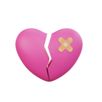 3d renderen Valentijnsdag dag gebroken hart icoon png