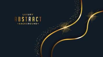 Abstract black luxury background with golden line. vector