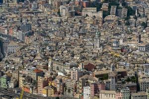 Genoa old town aerial view photo